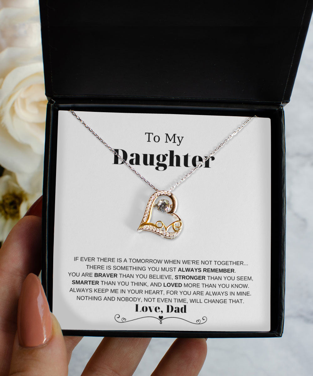Daughter Necklace Always Keep Me In Your Heart Gift For Daughter From Dad Love Dancing Necklace Toptrendygear