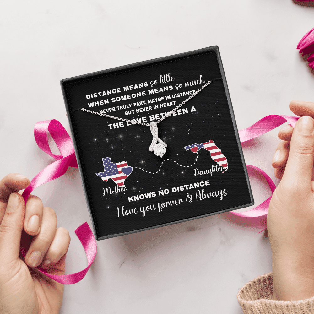 Long Distance Mother Daughter Alluring Beauty Necklace Gift For Mom From Daughter Toptrendygear
