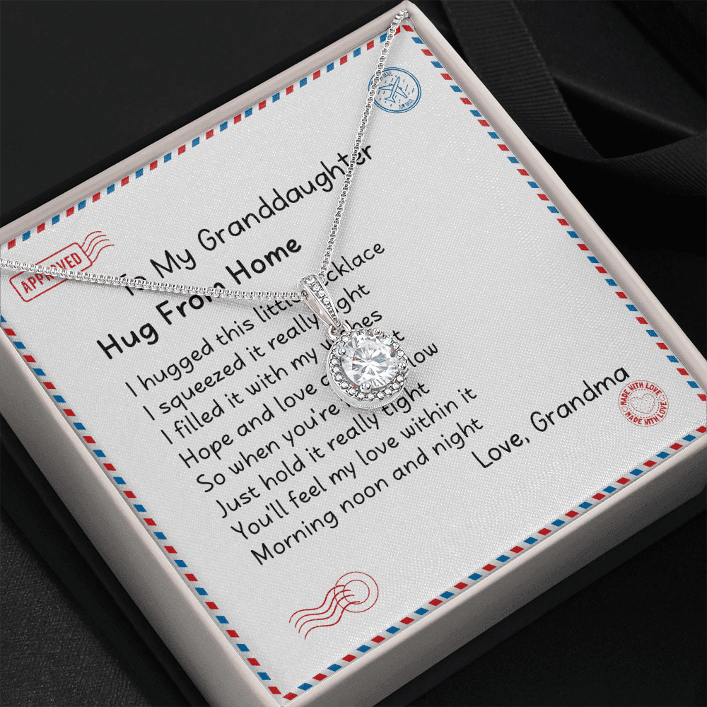 Granddaughter Necklace Hugs From Home Gift For Granddaughter From Grandma Eternal Hope Necklace