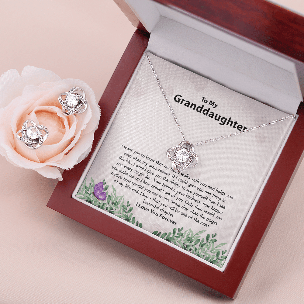 Give You One Thing In Life Love Knot Necklace Gift For Granddaughter Love Knot With Free Earrings