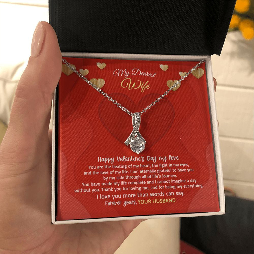 Wife Necklace, I Love You More Than Words Can Say Alluring Beauty Gold Necklace Valentine Gifts For Wife