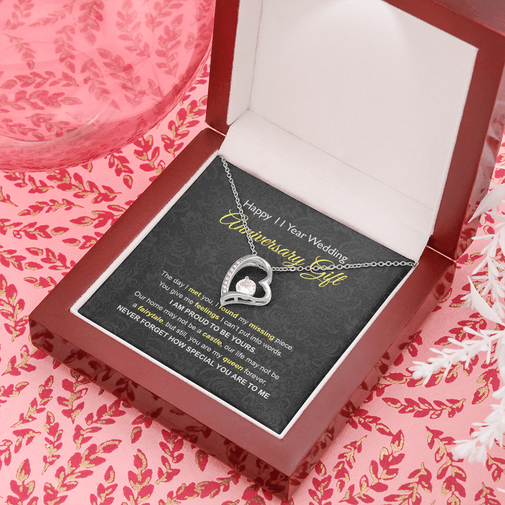 Wife Necklace, 11th Wedding Anniversary Necklace Gift Ideas For Wife Forever Love Necklace