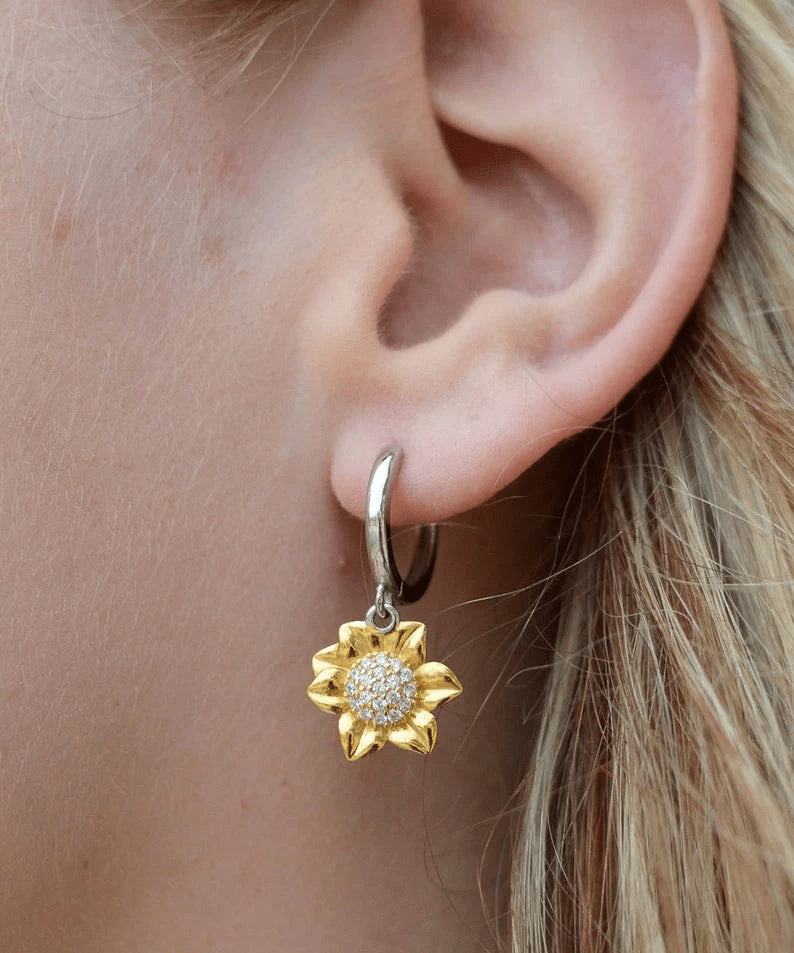 A Beautiful Mother In Law Helps Her To Be One Gift For Mother In Law Sunflower Earrings