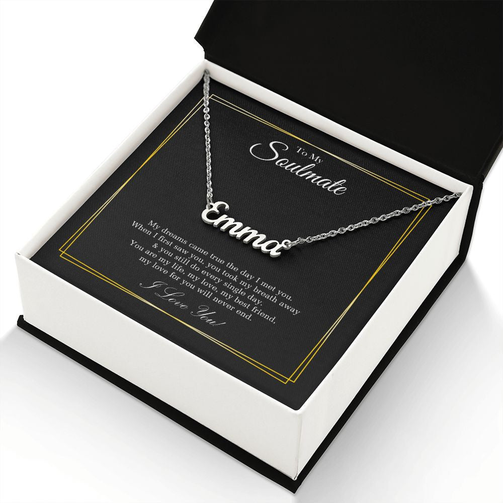 Her Necklace, To My Soulmate Necklace You Are My Life Gift For Her Personalized Name Necklace