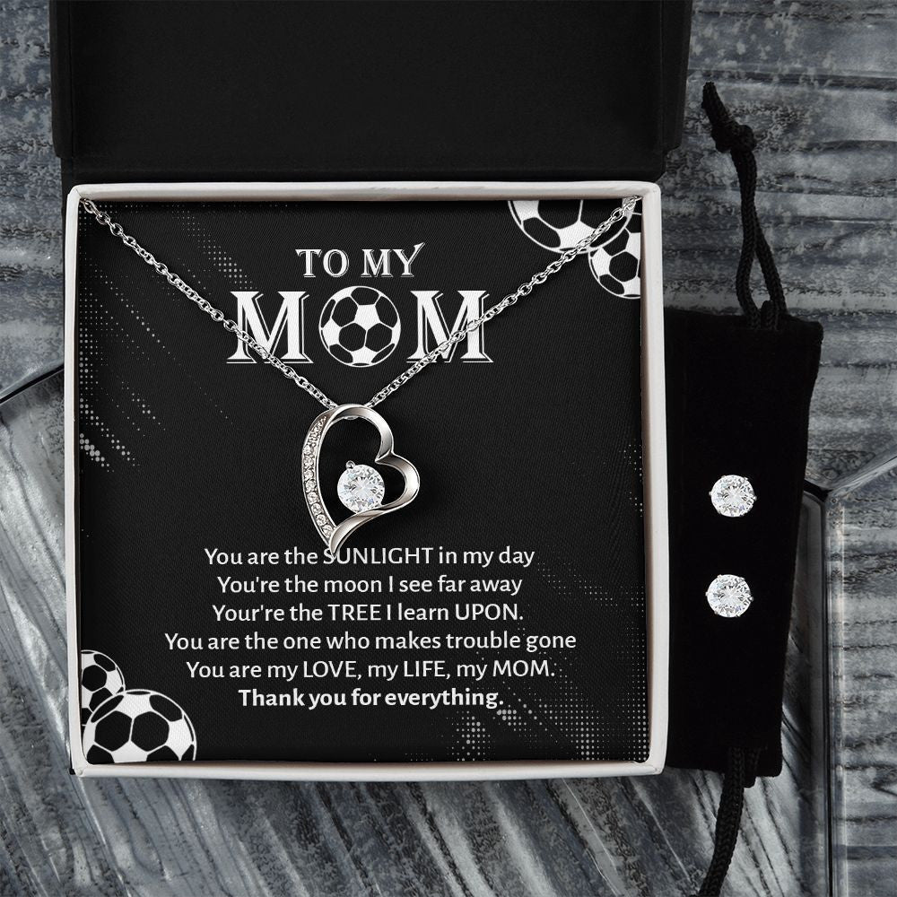Mother Necklace, To My Football Mom You Are My Love, My Life, My MOM Forever Love Necklace Set Best Gifts For Mom