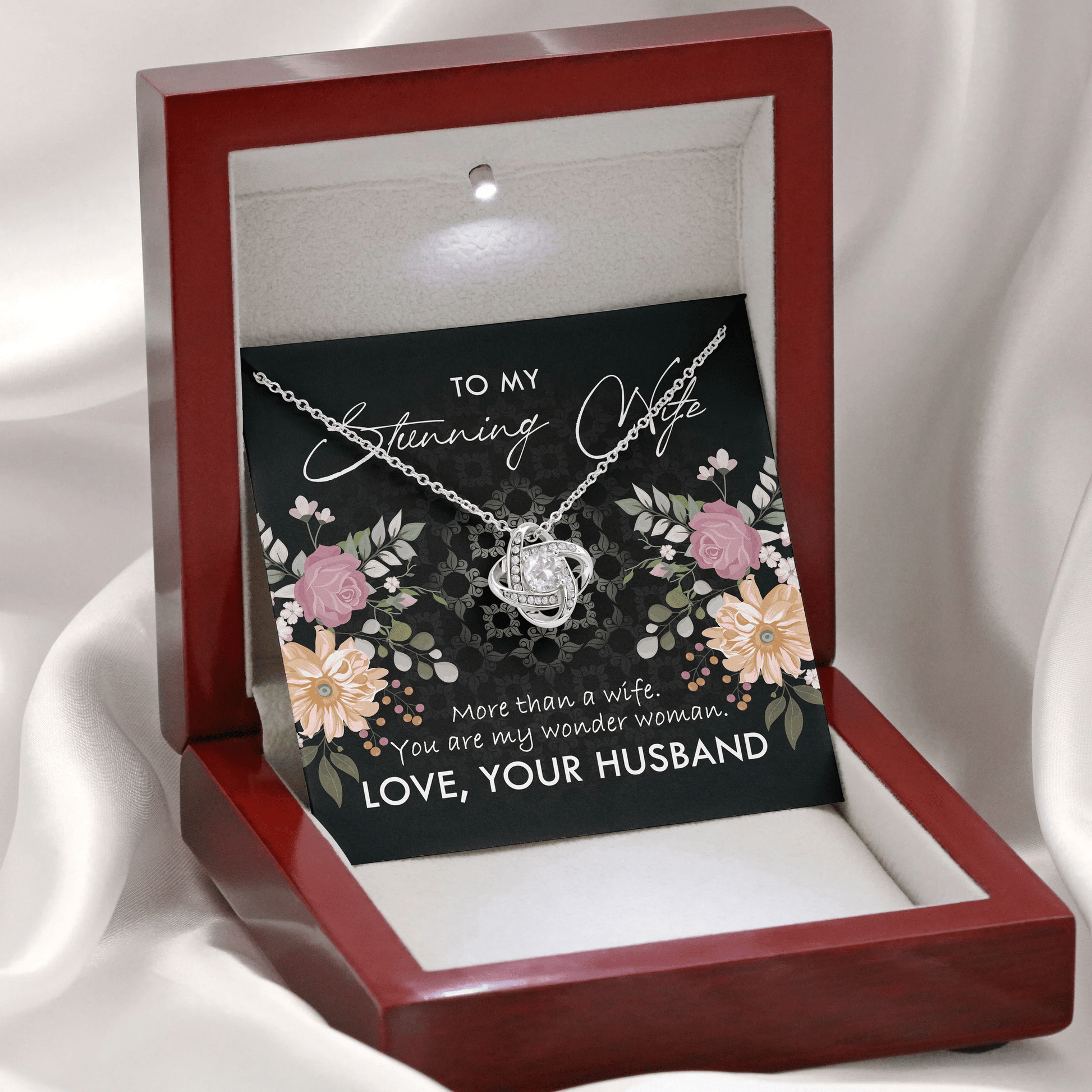 To My Stunning Wife You Are My Wonder Woman Love Knot Necklace