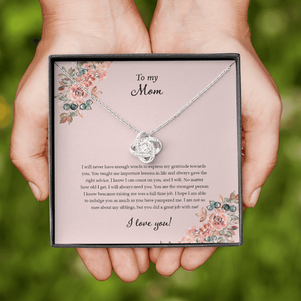Gift For Mom My Endless Love For You Love Knot Necklace