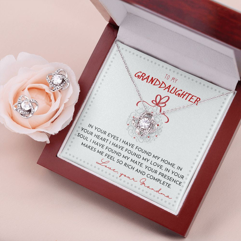 Granddaughter Necklace From Grandma In Your Eyes I Have Found My Home Love Knot With Free Earrings