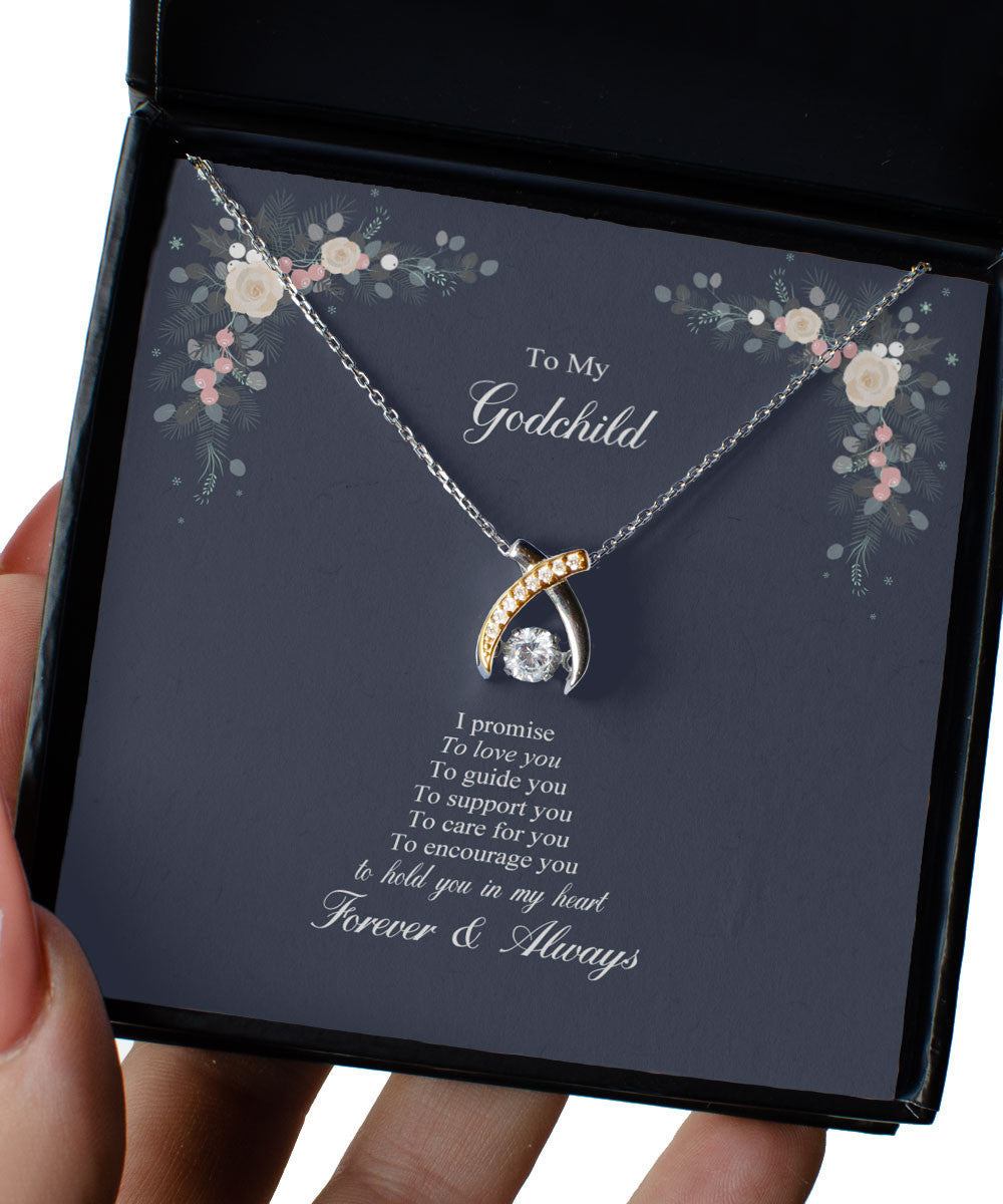 Mother Daughter Necklace I Promise To Encourage You Gift For Daughter Wishbone Dancing Necklace Toptrendygear
