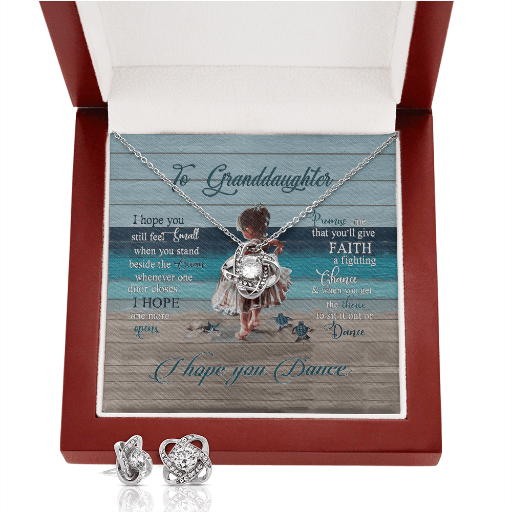 Granddaughter Necklace I Hope You Dance Gift For Granddaughter Love Knot With Free Earrings