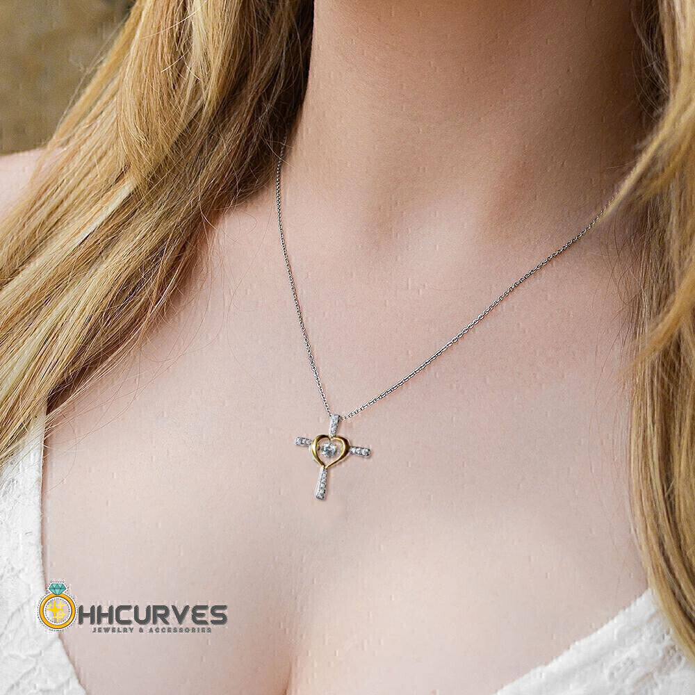 Daughter Jewellry How Can I Express What I Feel In My Heart Gift For Daughter From Dad Cross Dancing Necklace Toptrendygear