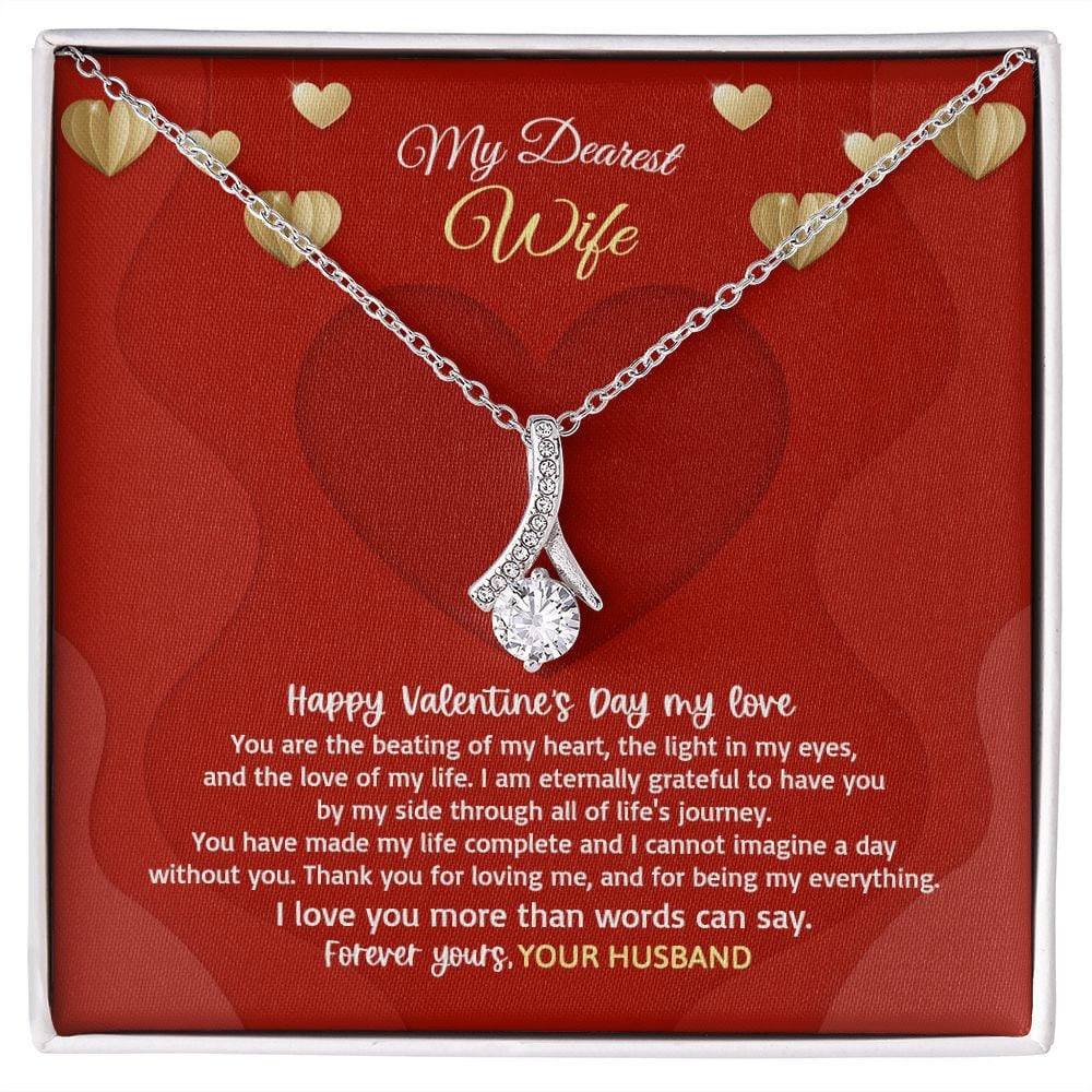 Wife Necklace, I Love You More Than Words Can Say Alluring Beauty Gold Necklace Valentine Gifts For Wife