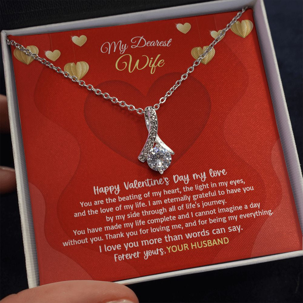 Wife Necklace, I Love You More Than Words Can Say Alluring Beauty Gold Necklace Valentine Gifts For Wife