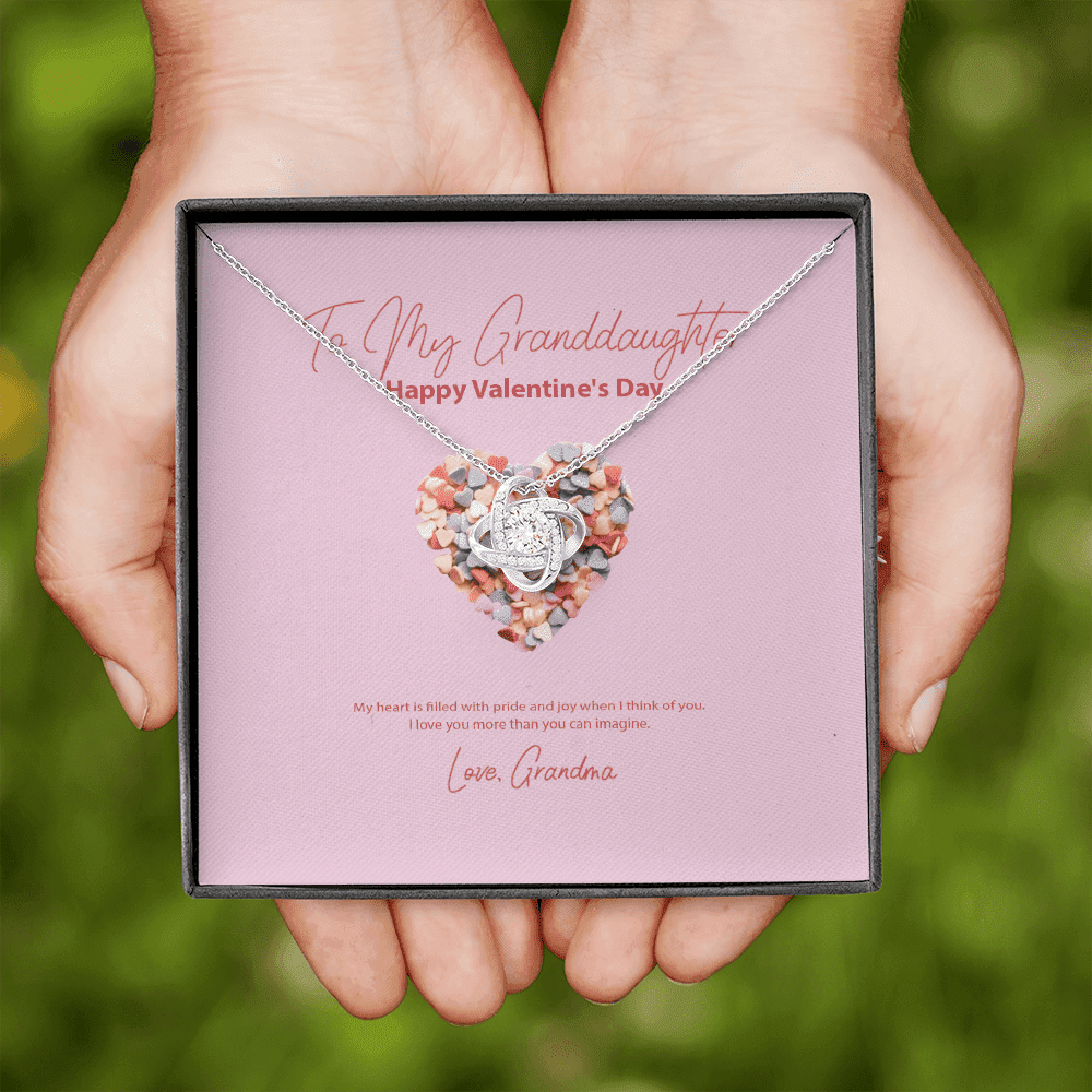 To My Granddaughter From Grandma Valentine's Day Love Knot Necklace