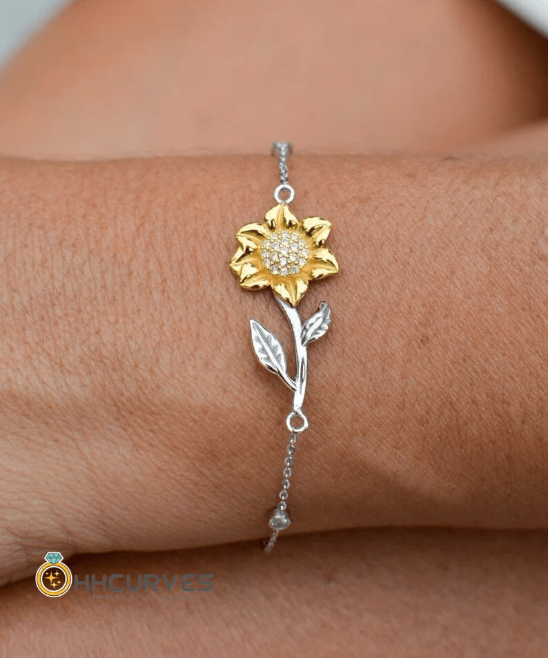 To My Granddaughter Believe In Yourself Gift For Granddaughter Sunflower Bracelet