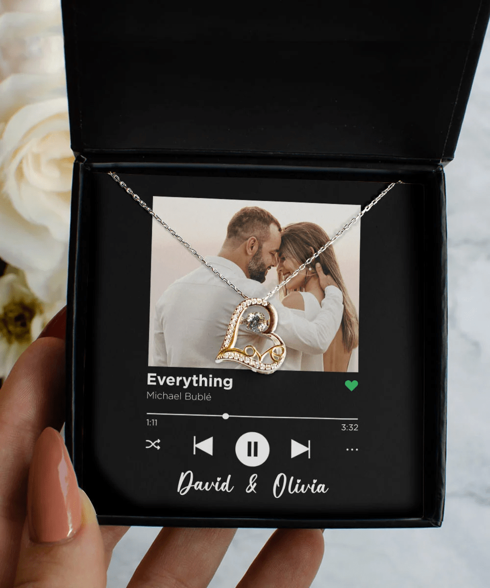 Everything Custom Spotify Code With Couple Photo And Song Card Love Dancing Necklace Anniversary Gifts For Her Toptrendygear