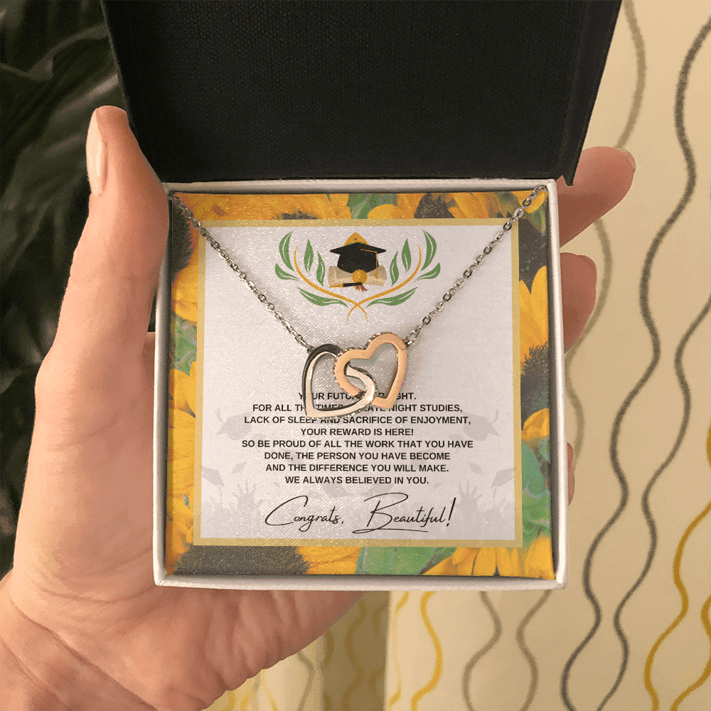 So Be Proud Of All The Work That You Have Interlocking Heart Necklace Graduation Gifts For Her Toptrendygear