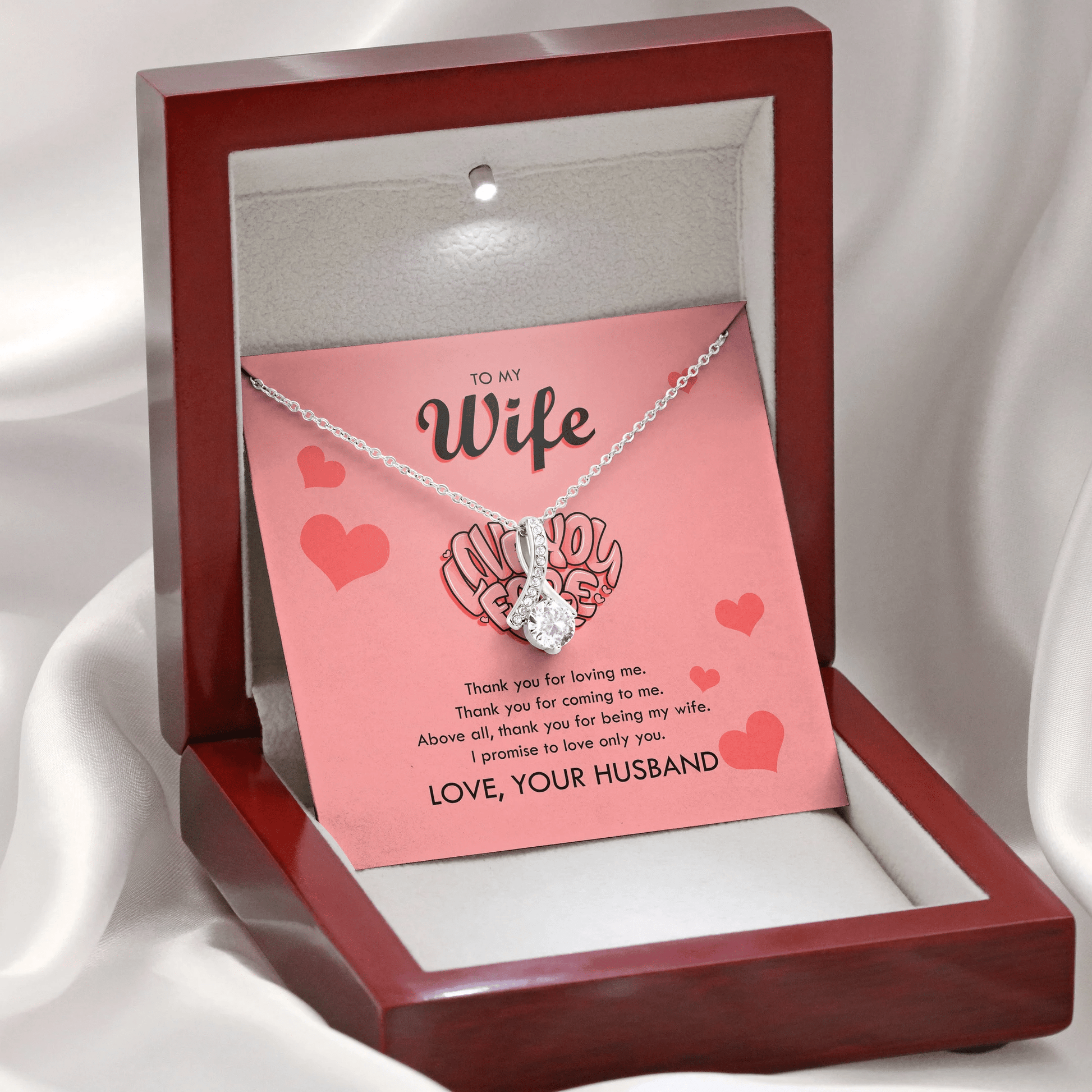 To My Wife Thank You For Loving Me Alluring Beauty Necklace