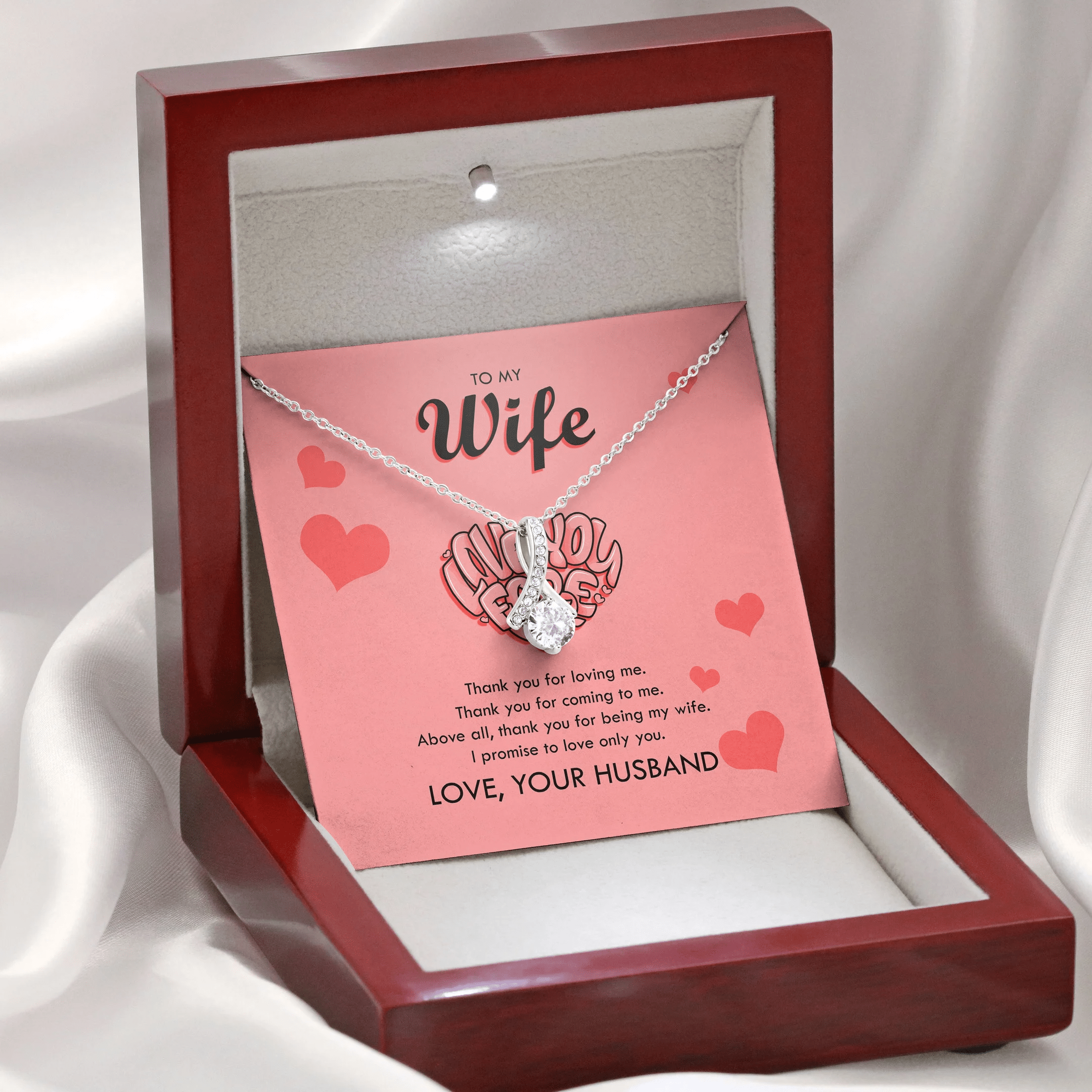 To My Wife Thank You For Loving Me Alluring Beauty Necklace