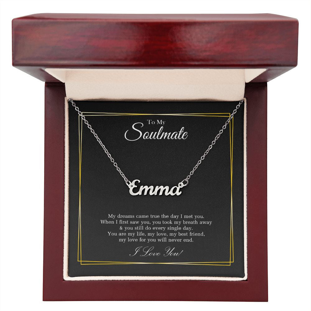Her Necklace, To My Soulmate Necklace You Are My Life Gift For Her Personalized Name Necklace