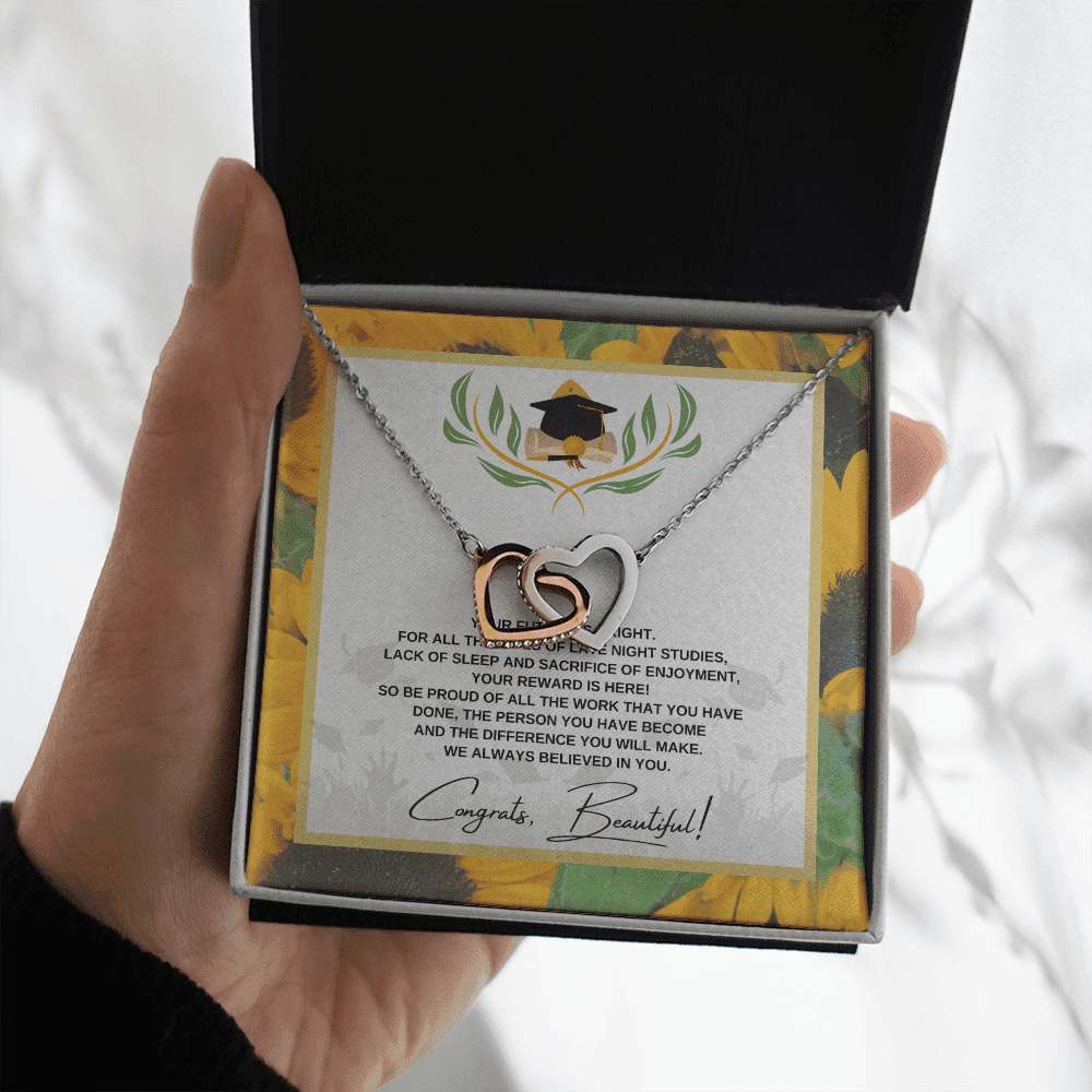 So Be Proud Of All The Work That You Have Interlocking Heart Necklace Graduation Gifts For Her Toptrendygear