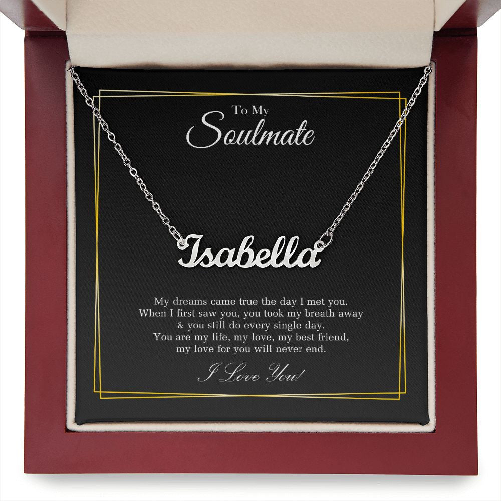 Her Necklace, To My Soulmate Necklace You Are My Life Gift For Her Personalized Name Necklace