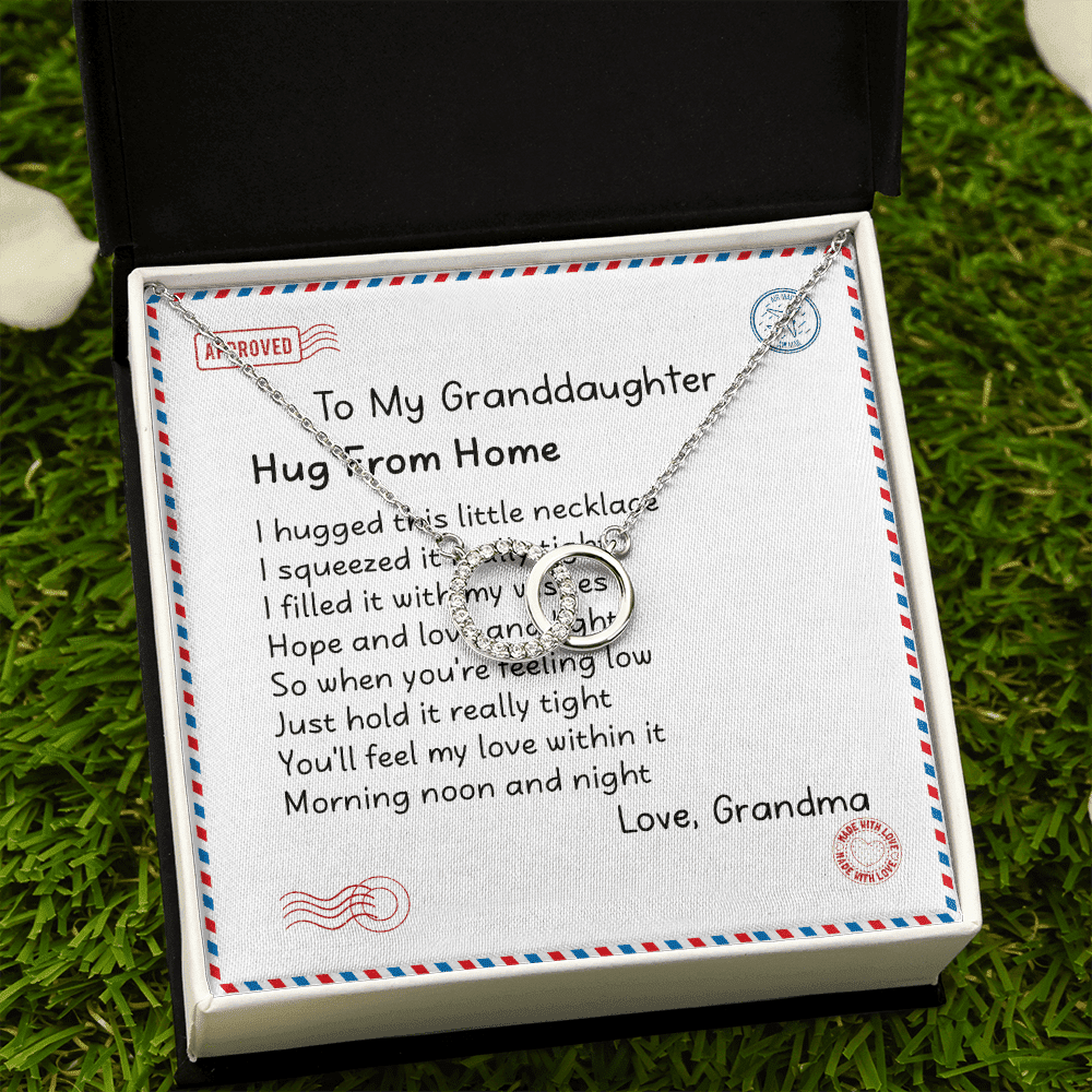 Granddaughter Necklace Hugs From Home Gift For Granddaughter From Grandma Perfect Pair Necklace Toptrendygear