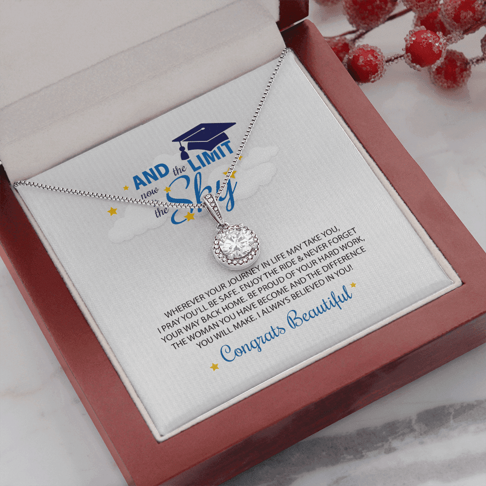 To My Beautiful I Always Believed In You, The Limit Is The Sky Eternal Hope Necklace Gift For Daughter Toptrendygear
