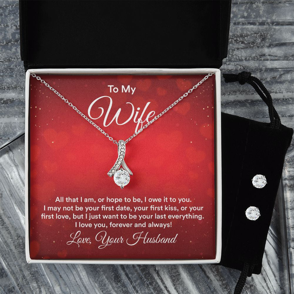 To My Wife All That I Am Or Hope To Be I Owe It To You Alluring Beauty Necklace Set Necklace For Wife