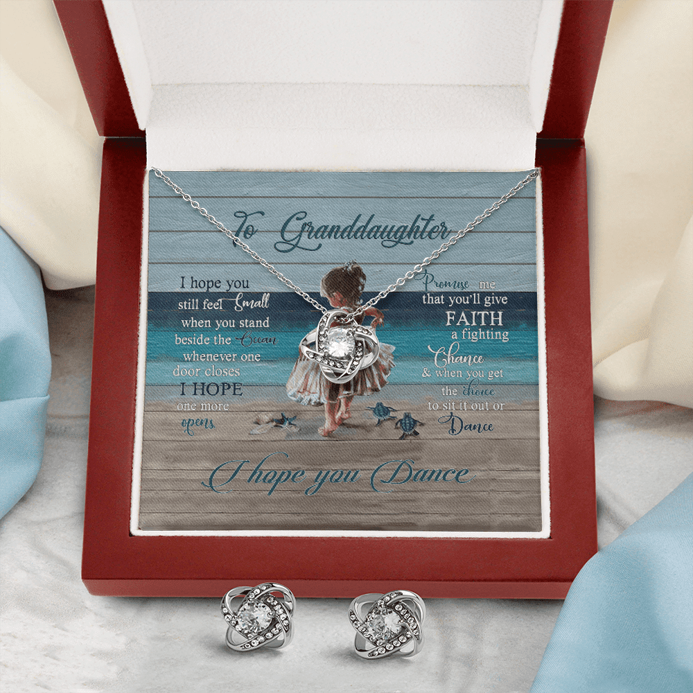 Granddaughter Necklace I Hope You Dance Gift For Granddaughter Love Knot With Free Earrings
