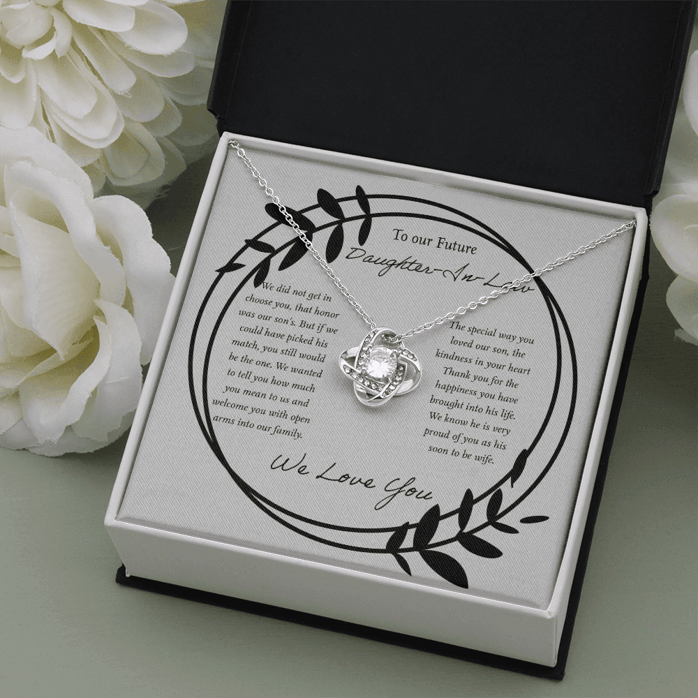 We Love You Gift For Daughter In Law Love Knot Necklace