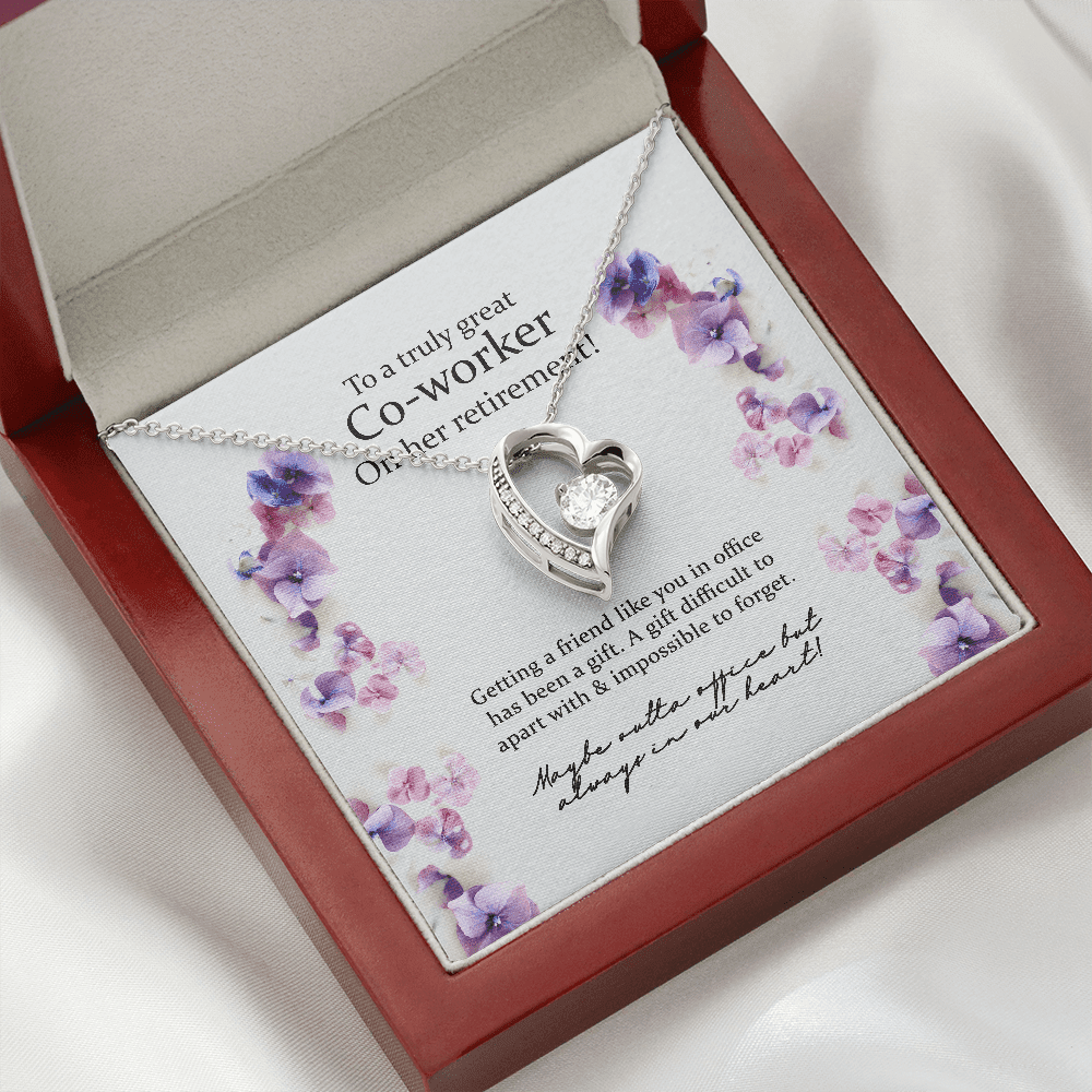 Gift For Co Worker On Her Retirement Blue Flower Forever Love Necklace