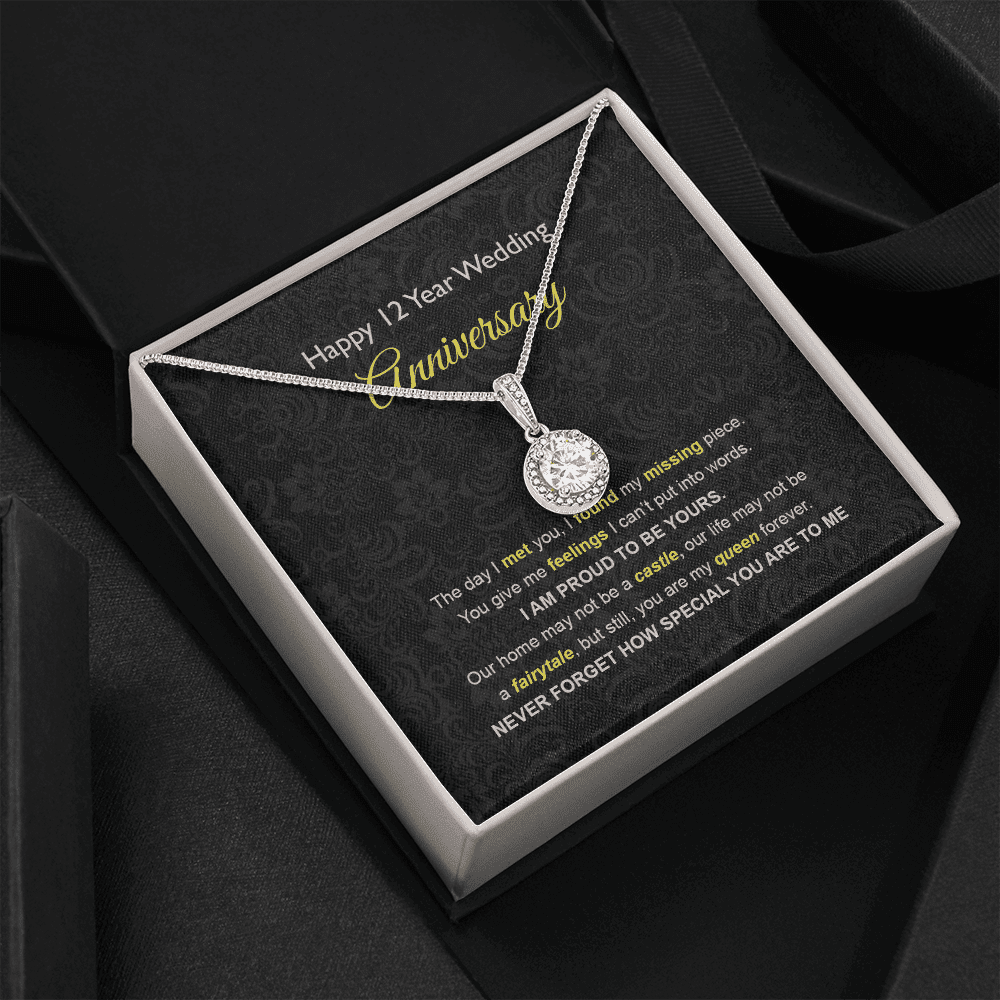 Wife Necklace, 12th Wedding Anniversary Necklace Gift Ideas For Wife Eternal Hope Necklace