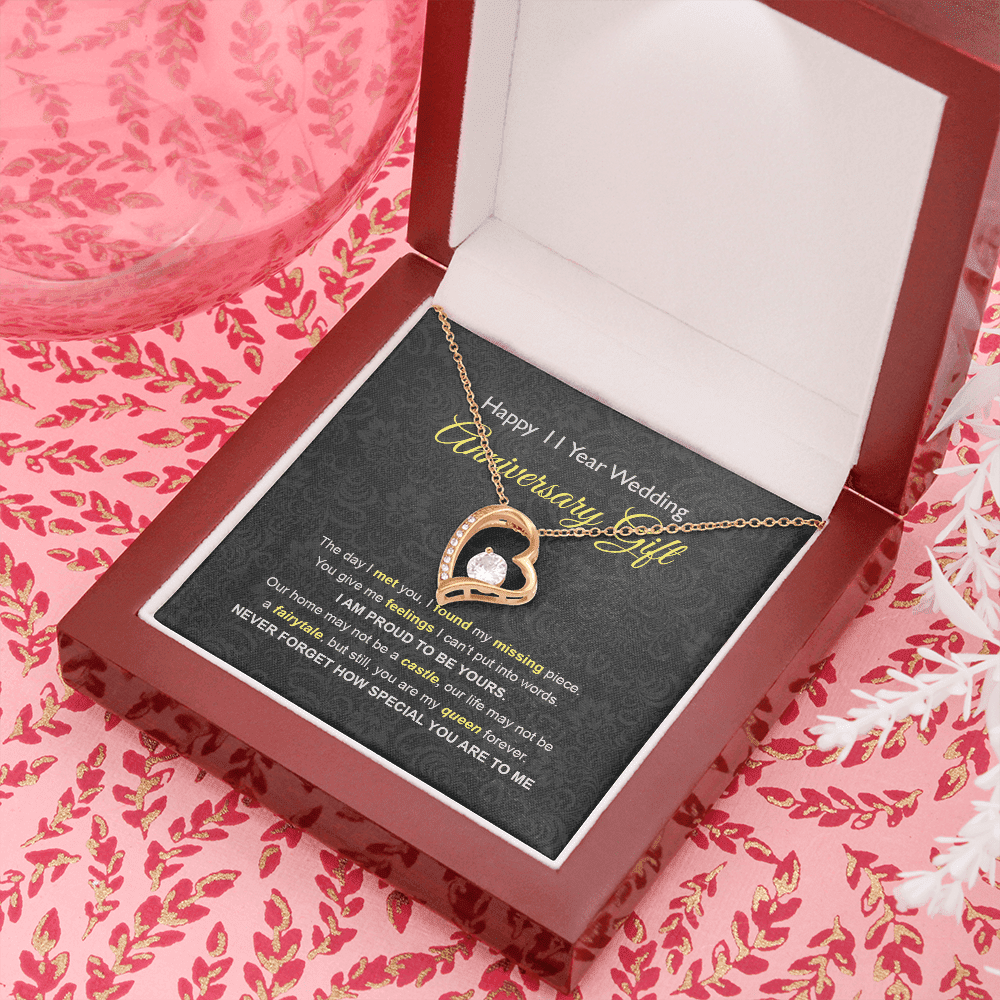 Wife Necklace, 11th Wedding Anniversary Necklace Gift Ideas For Wife Forever Love Necklace