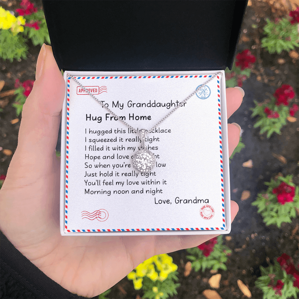 Granddaughter Necklace Hugs From Home Gift For Granddaughter From Grandma Eternal Hope Necklace