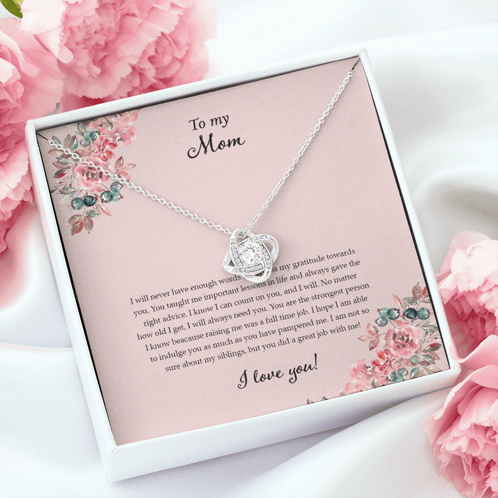 Gift For Mom My Endless Love For You Love Knot Necklace