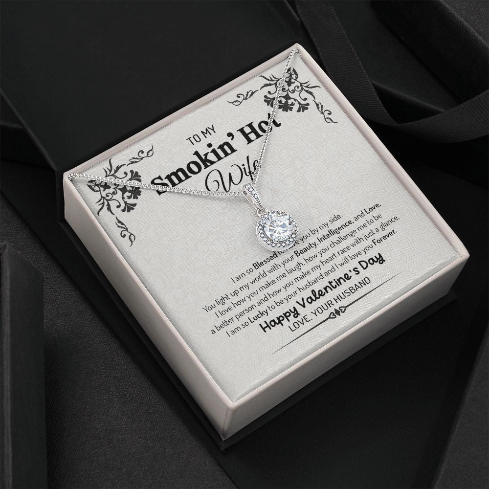 Wife Necklace, To My Smoking Hot Wife You Light Of My World Love Messages Eternal Hope Necklace To My Wife