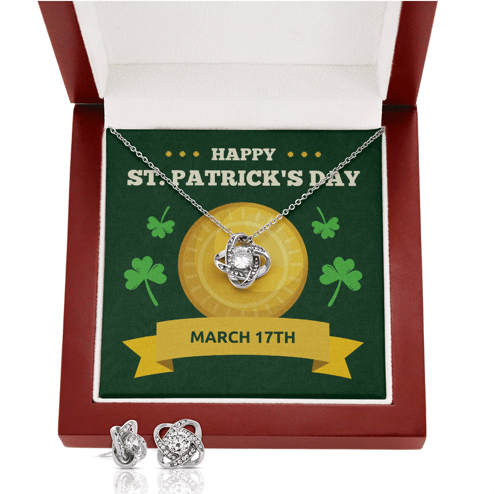 Happy Patrick's Day Love Knot Set Gift For Her Toptrendygear