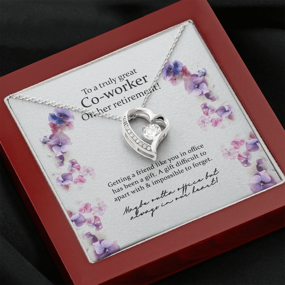 Gift For Co Worker On Her Retirement Blue Flower Forever Love Necklace