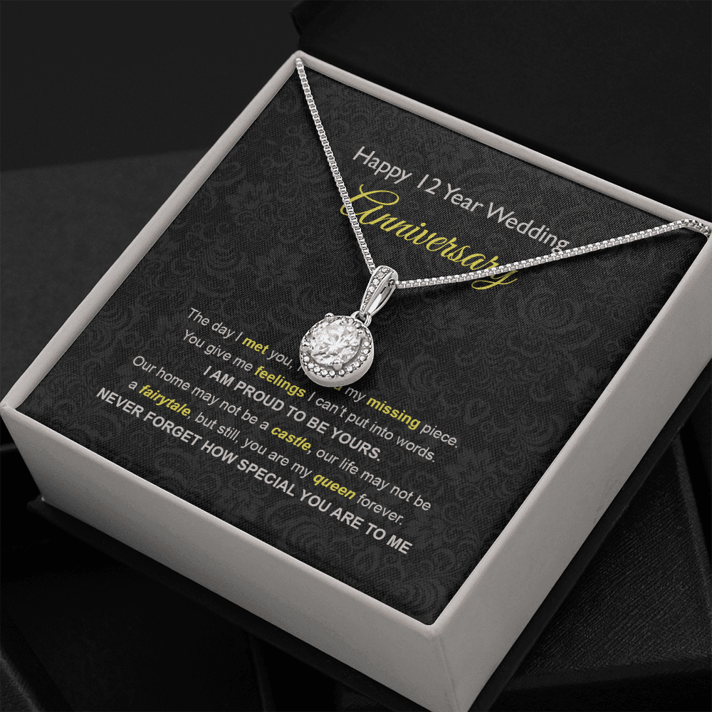 Wife Necklace, 12th Wedding Anniversary Necklace Gift Ideas For Wife Eternal Hope Necklace