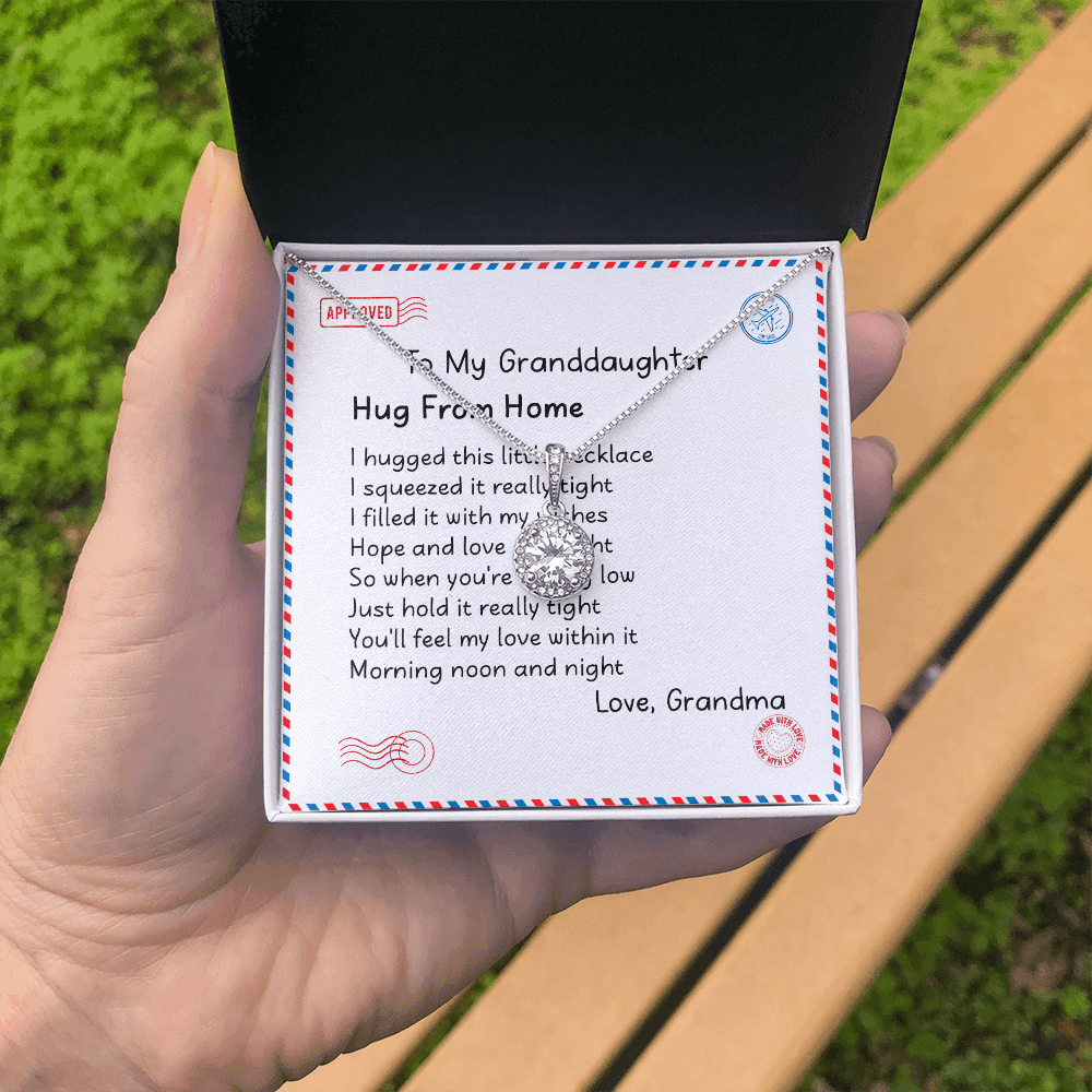 Granddaughter Necklace Hugs From Home Gift For Granddaughter From Grandma Eternal Hope Necklace
