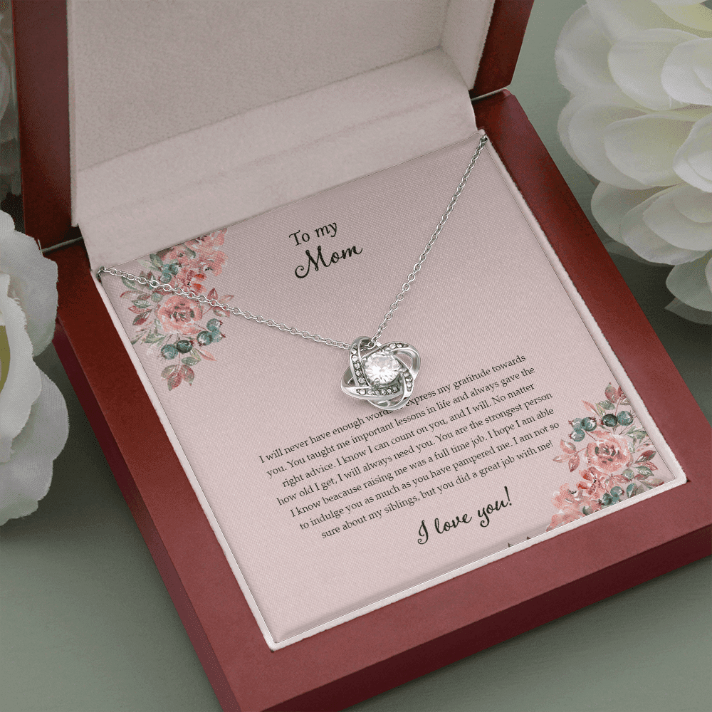 Gift For Mom My Endless Love For You Love Knot Necklace