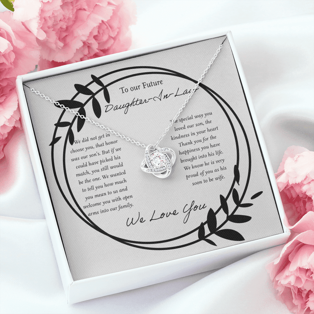 We Love You Gift For Daughter In Law Love Knot Necklace