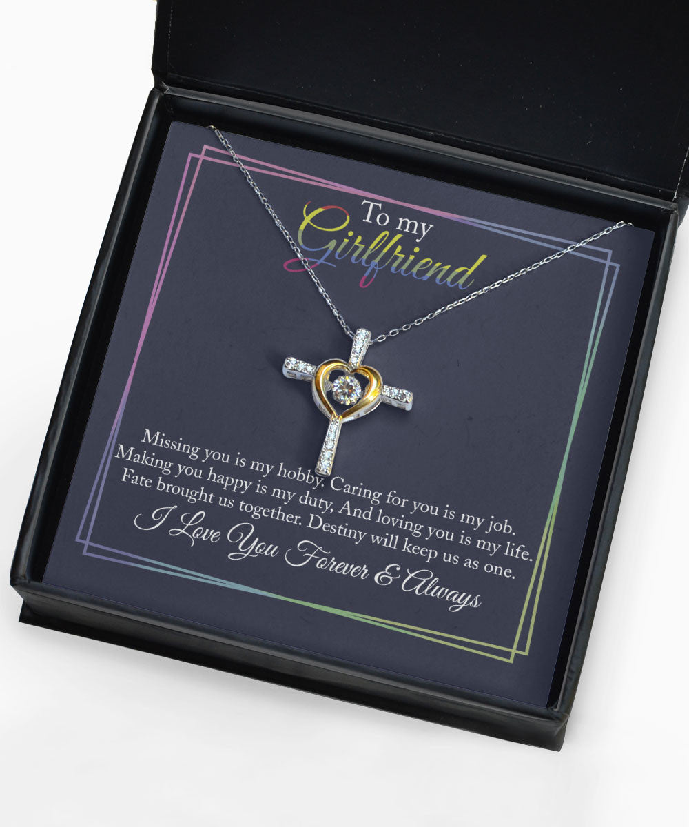 Necklaces For Girlfriend Missing You Is My Hobby Gift Ideas For Girlfriend Cross Dancing Necklace Toptrendygear