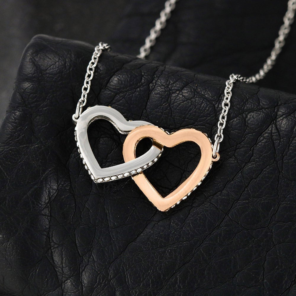 To My Wife Our Love Is Eternal From Your Man Interlocking Heart Necklace Toptrendygear