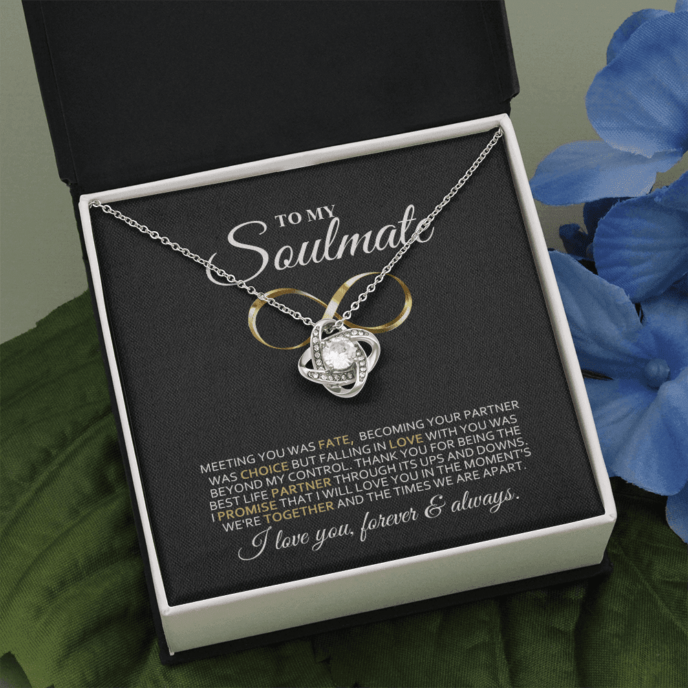 To My Soulmate My Choice Love You Forever & Always Boyfriend Necklace Love Knot Necklace
