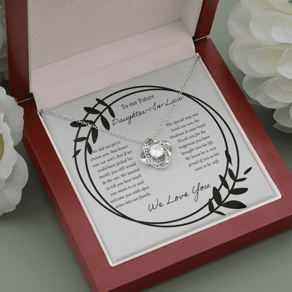 We Love You Gift For Daughter In Law Love Knot Necklace