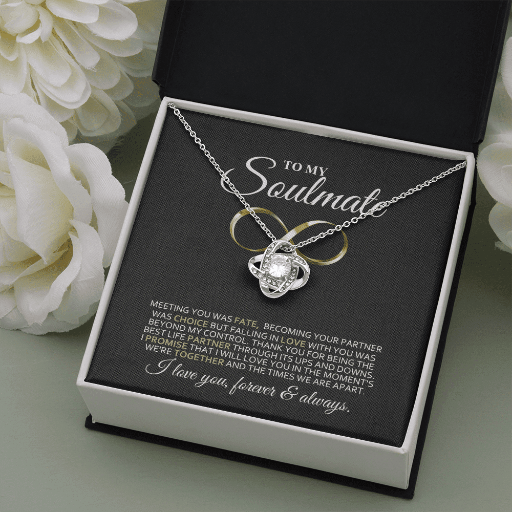 To My Soulmate My Choice Love You Forever & Always Boyfriend Necklace Love Knot Necklace