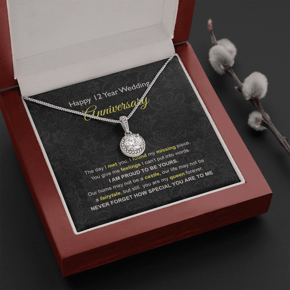 Wife Necklace, 12th Wedding Anniversary Necklace Gift Ideas For Wife Eternal Hope Necklace
