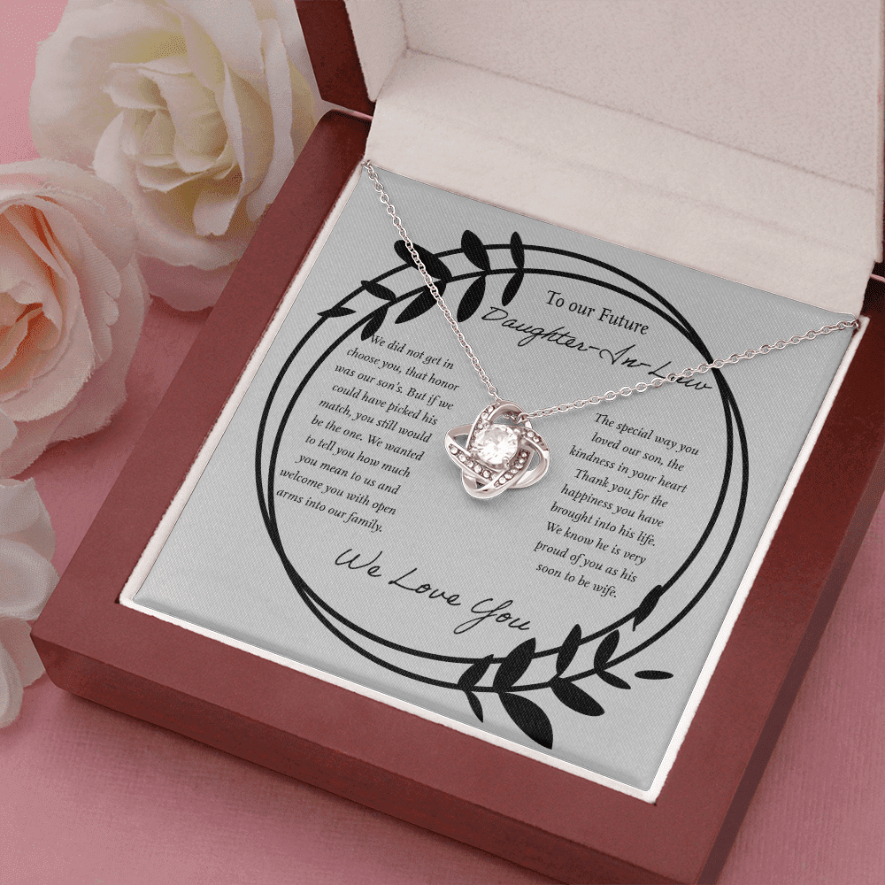 We Love You Gift For Daughter In Law Love Knot Necklace